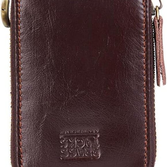 New Vintage Full Top Grain Leather Wallet RFID Blocking Multi Card Case with Zip - Picture 2 of 6